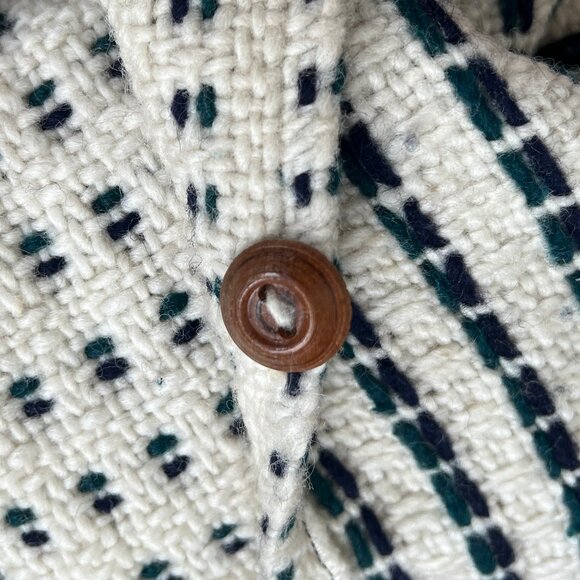 Vintage Handmade Woven Knit Oversized Shacket Boyfriend Coat Jacket Cardigan - Picture 5 of 6